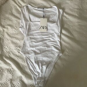 ZARA Classic White Sleeveless Bodysuit